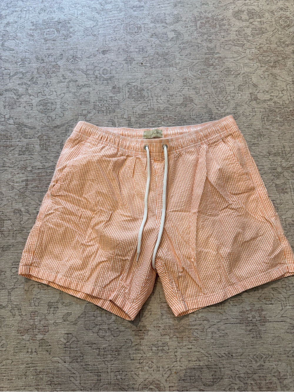 J. Crew Pink-Orange Seersucker Drawstring Bermudas